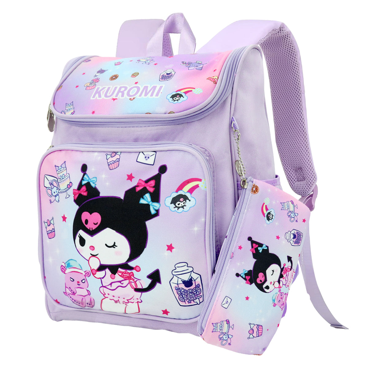 Climberty School Backpack with Pencil Pouch Kawaii Kuromi Backpack Bookbag Burden-relief Padded Shoulder Strap Schoolgirls Back-to-School Gift Christmas Gift for Girls 6-9 Years Old Climberty School Backpack with Pencil Pouch Kawaii Kuromi Backpack Bookbag Burden-relief Padded Shoulder Strap Schoolgirls Back-to-School Gift Christmas Gift for Girls 6-9 Years Old